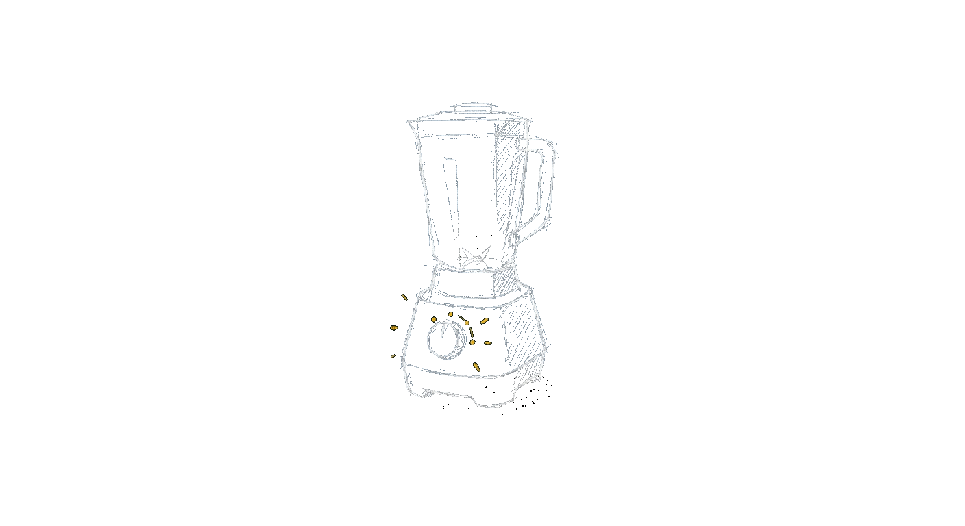 Illustration of a high-power countertop blender with a tall pitcher jar