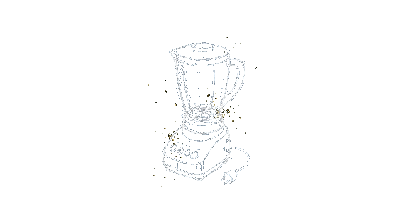 Illustration of a compact affordable countertop blender