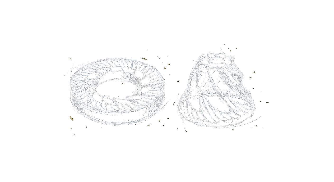 Illustration comparing flat and conical burr shapes