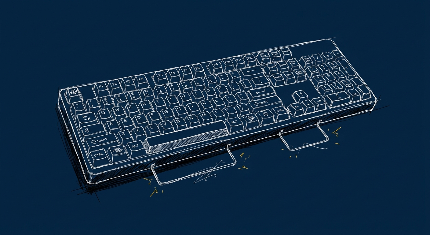 Illustration of a premium mechanical keyboard with custom keycaps