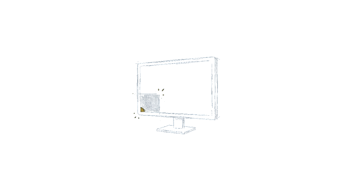 Illustration of a sharp high-resolution monitor with a fine pixel grid corner