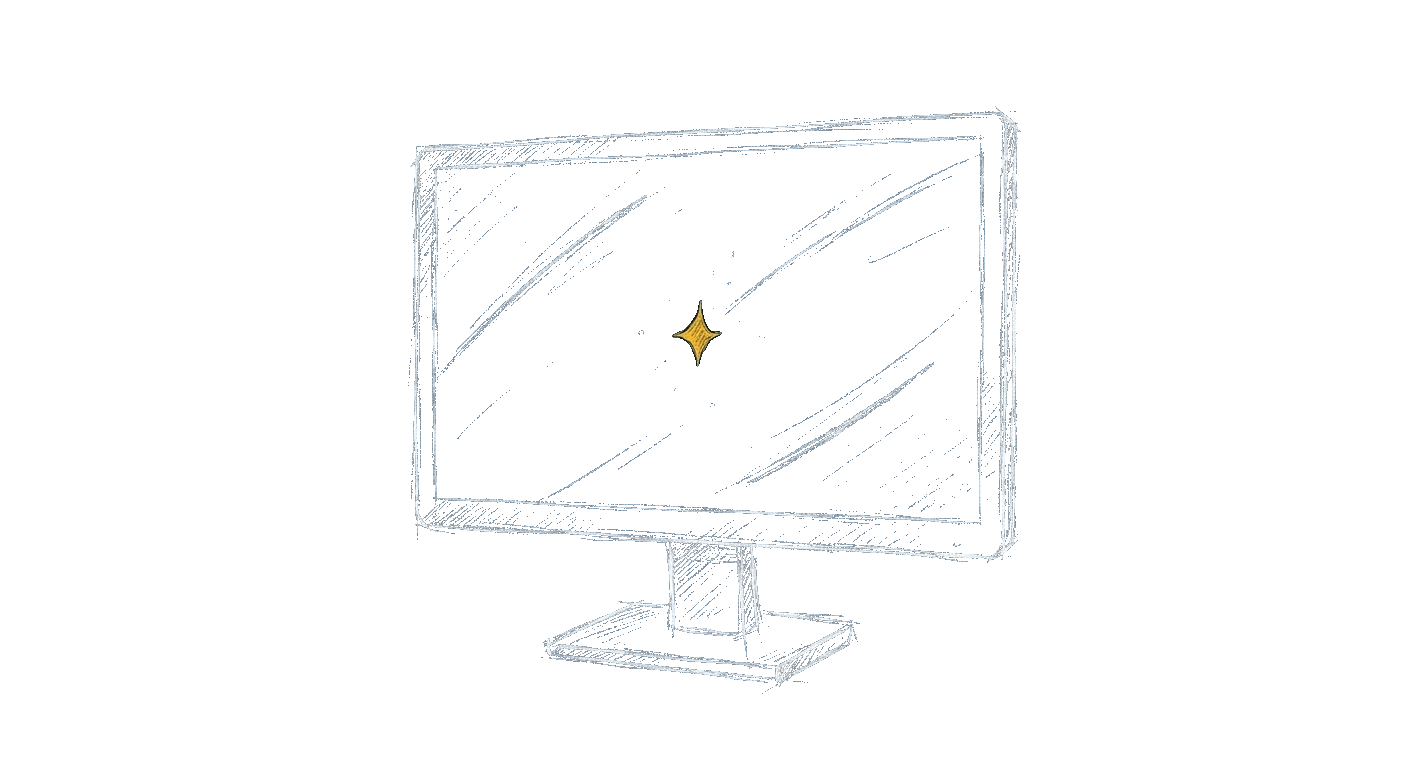 Illustration of a gaming monitor with motion streaks suggesting high refresh