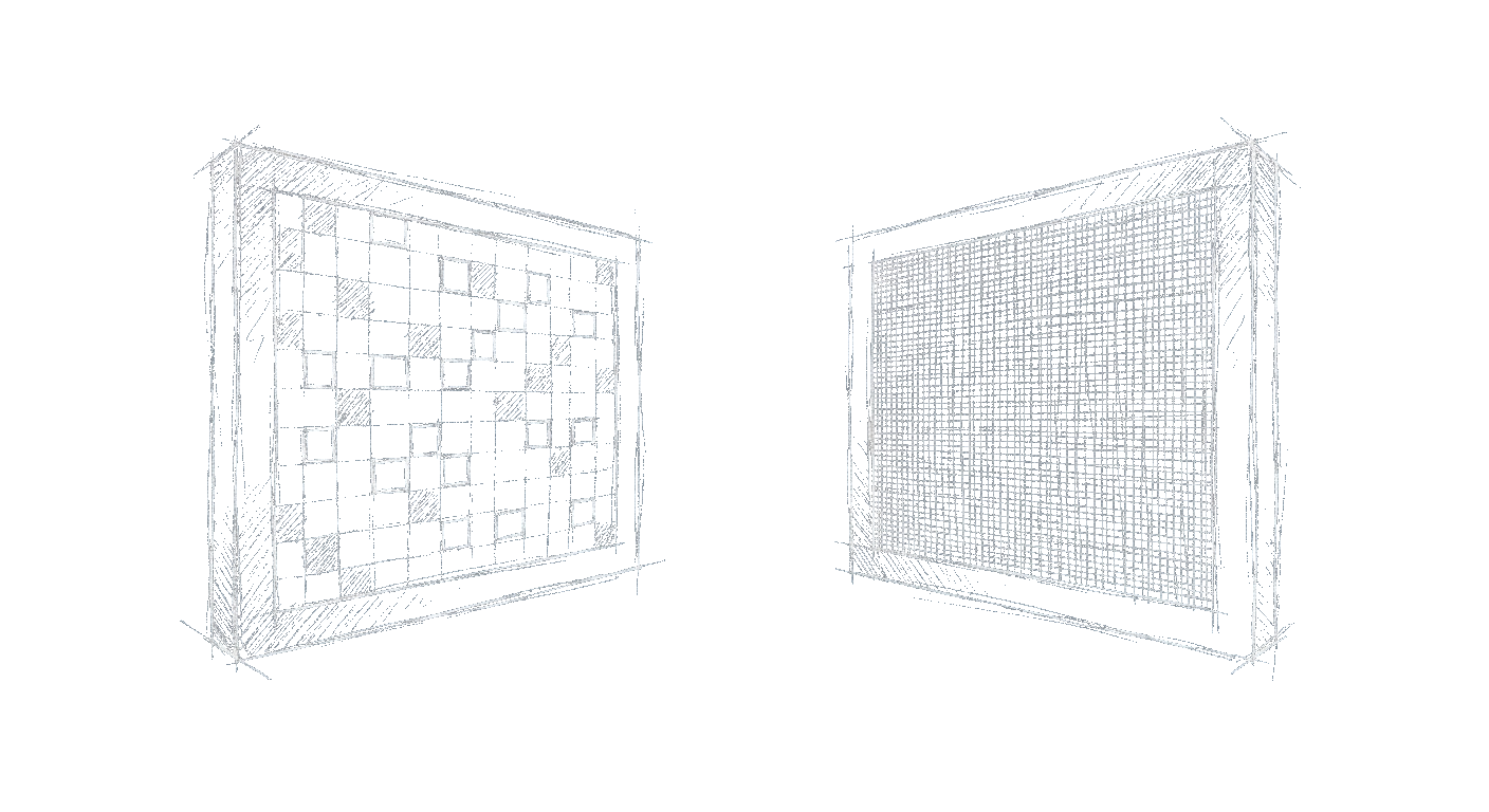 Illustration contrasting a coarse pixel grid with a fine pixel grid