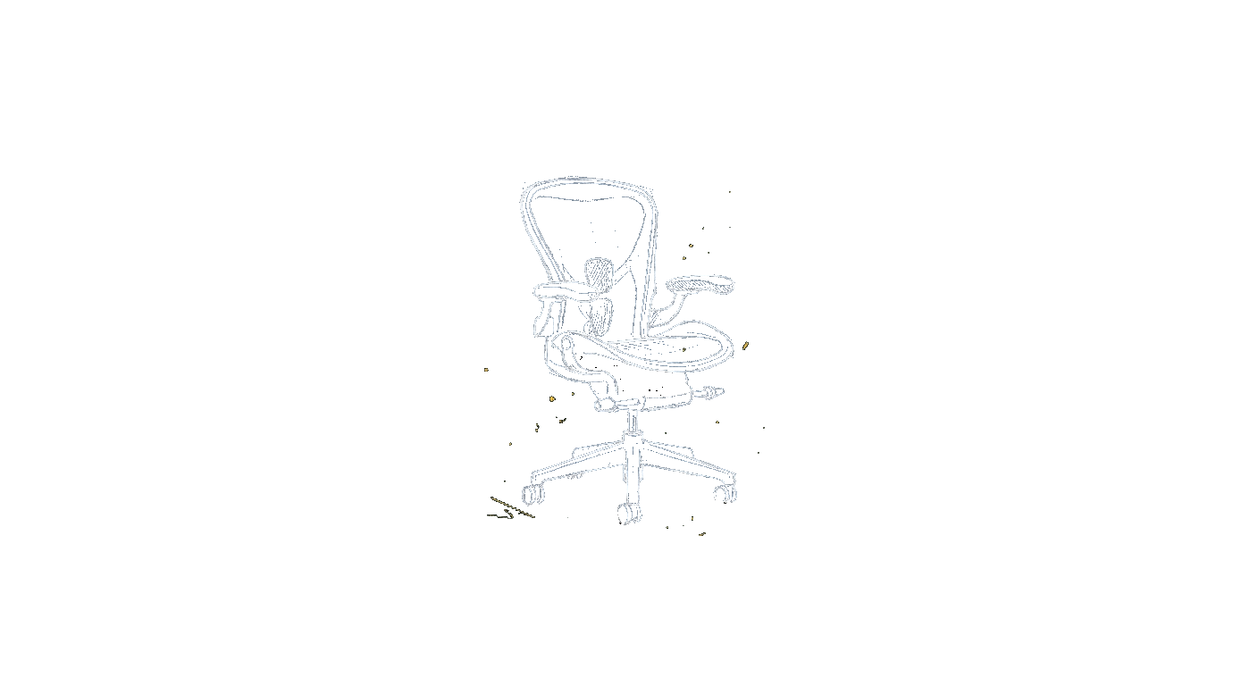 Illustration of an iconic mesh-back ergonomic office chair