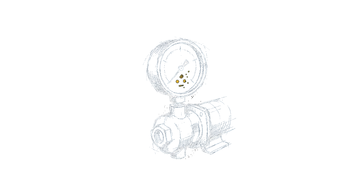Illustration of a pressure gauge on a pressure washer dialed mid-range