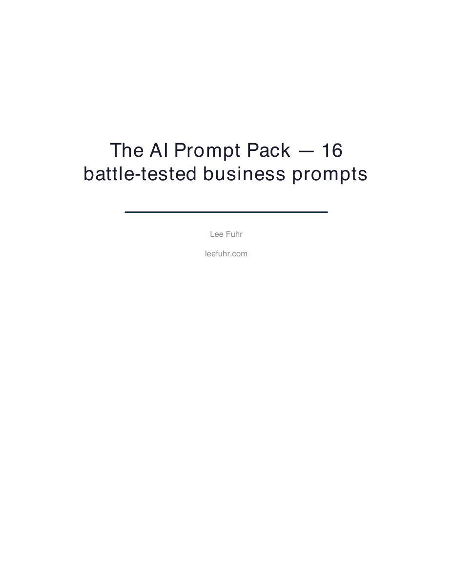 The AI Prompt Pack cover