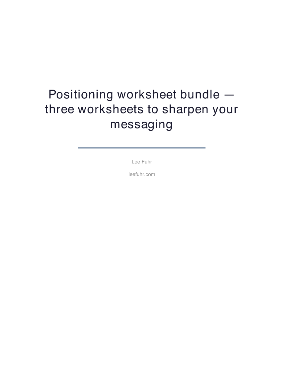 Positioning worksheet bundle cover